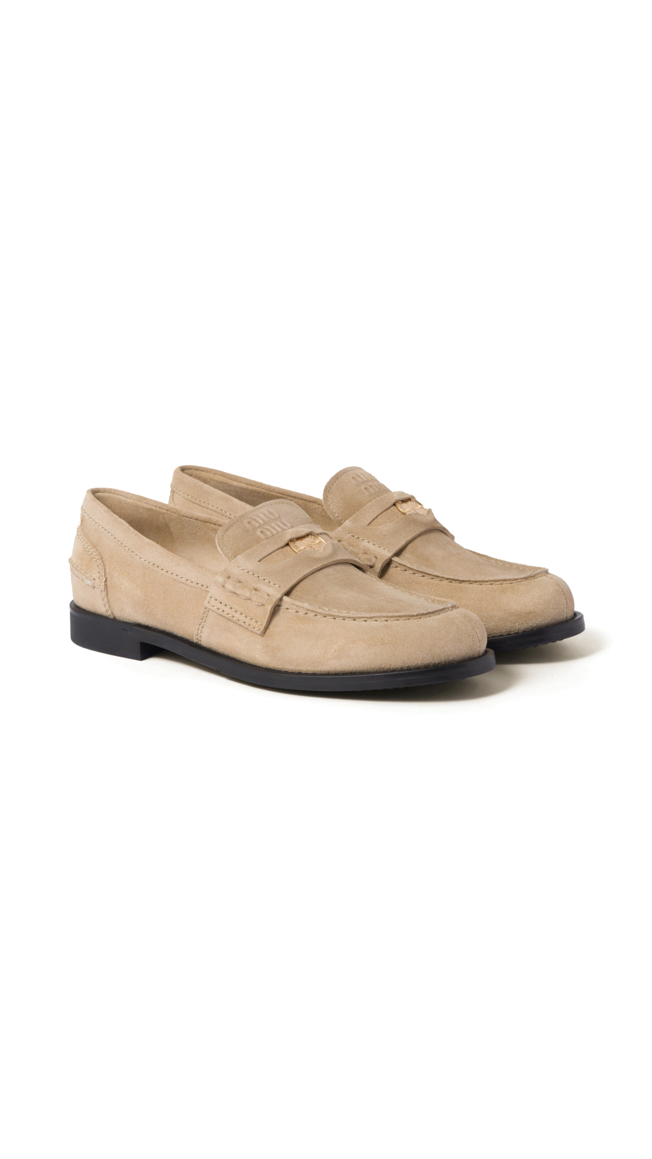 Faded Suede Loafers - Ecru