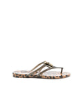 Rubber Beachwear Slides With Logo And Leo Print