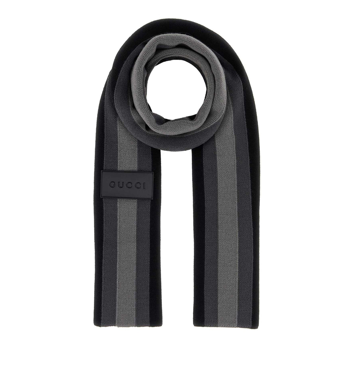 Striped wool cashmere jacquard scarf