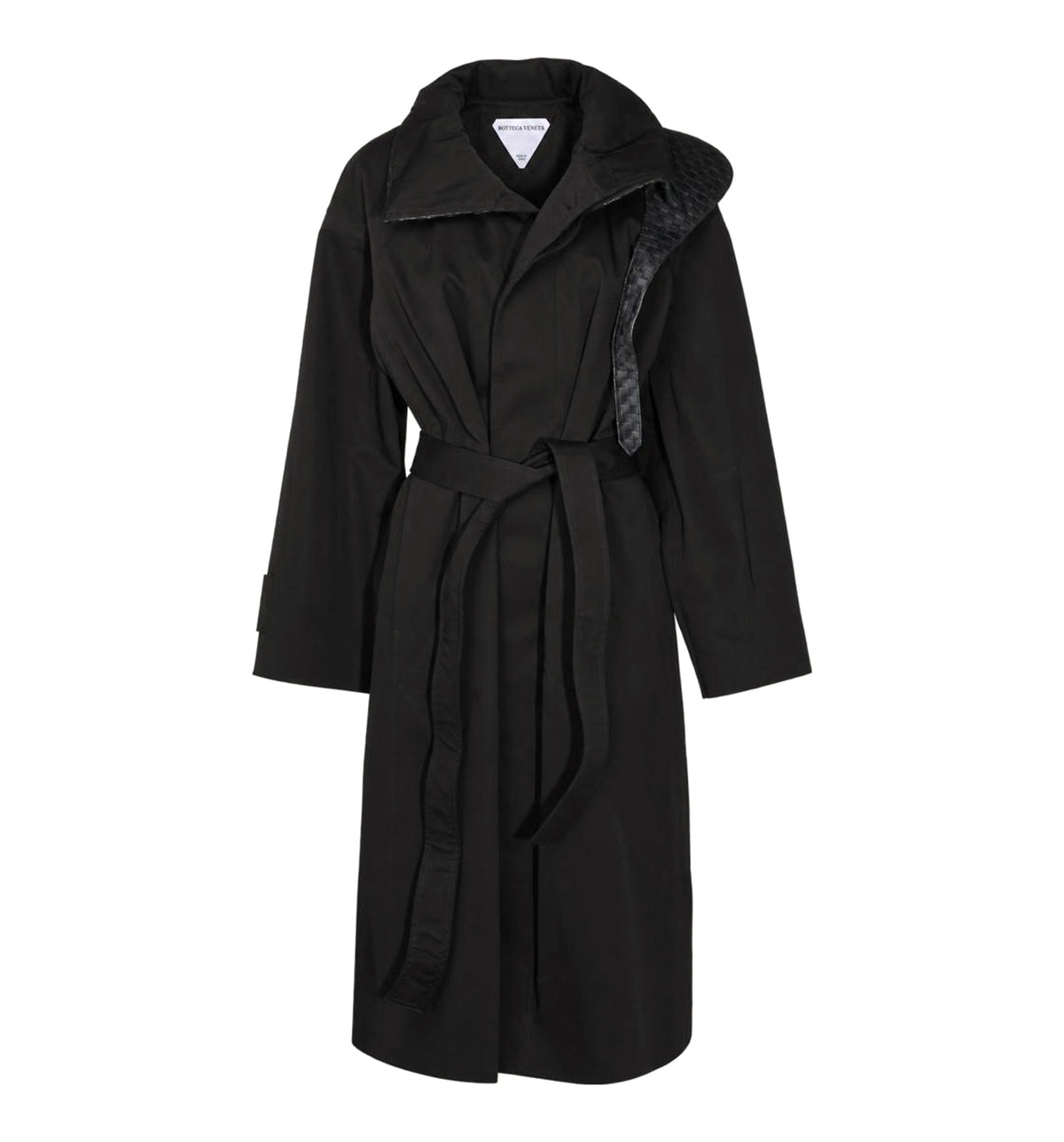 Cotton Trench Coat with Leather Collar