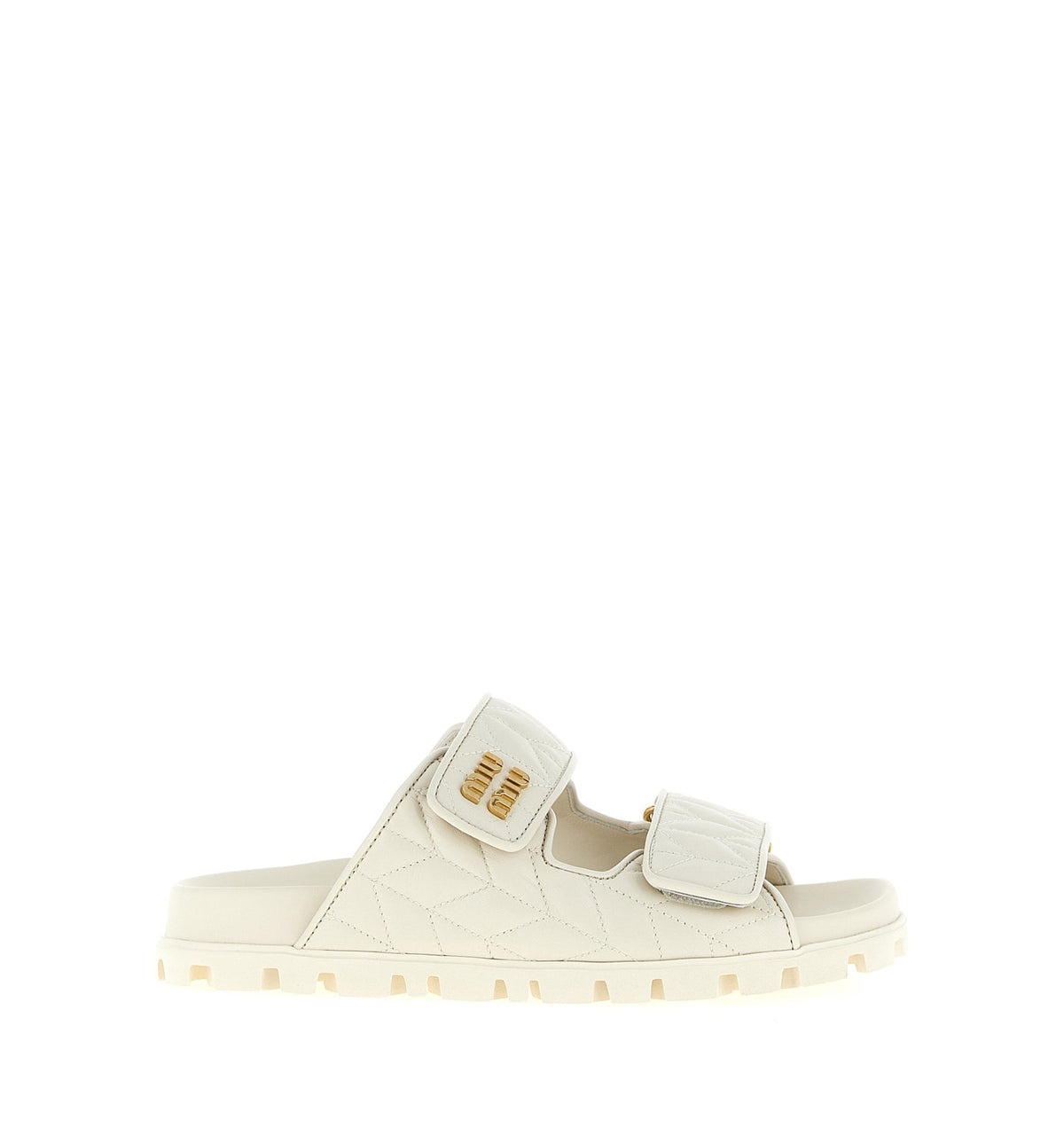 Matelassé nappa leather slides