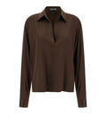 Stretch Silk Satin Polo With Tonal TF Embroidered Logo