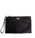 Re-Nylon And Saffiano Leather Pouch