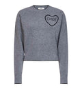 Cropped fitted logo sweater in a wool & cashmere knit