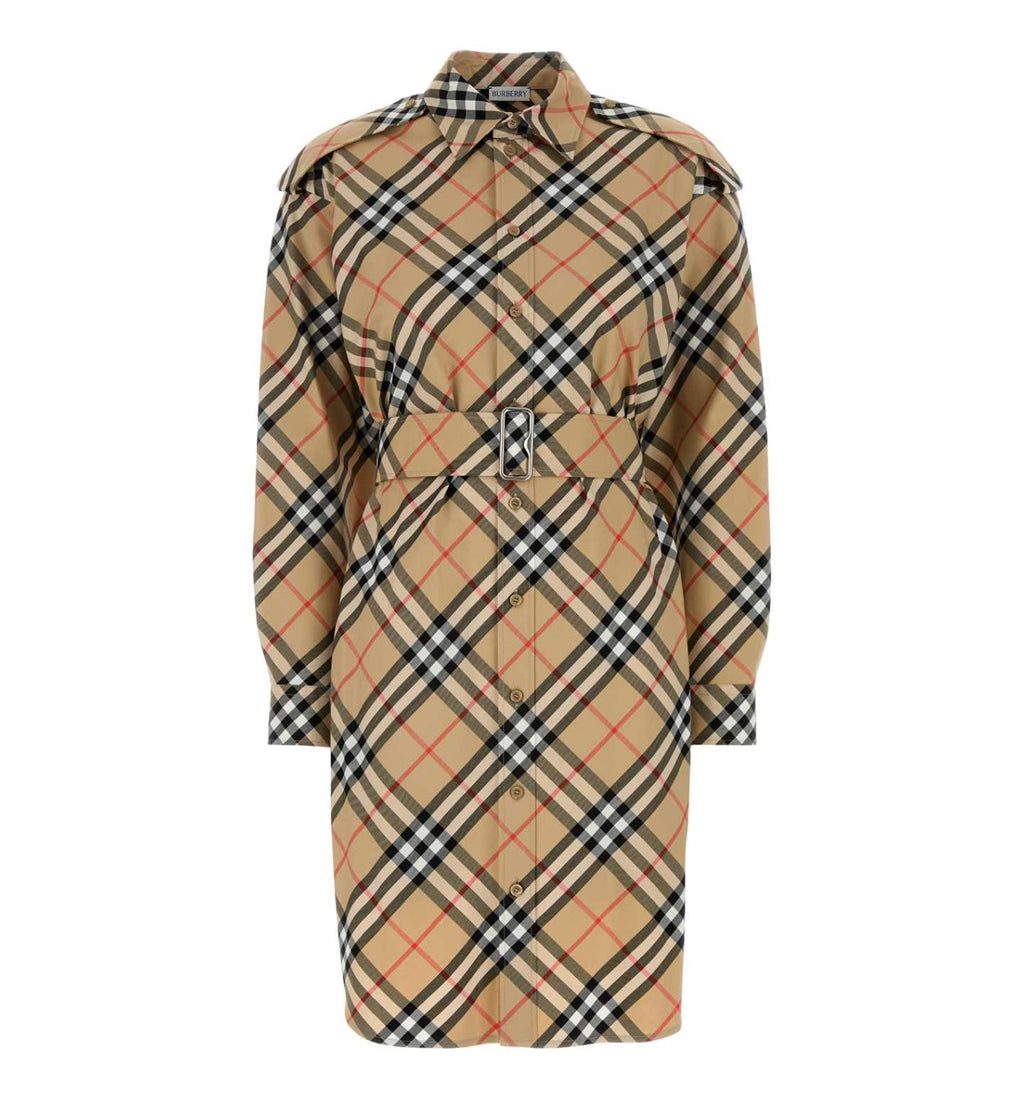 Vintage Check Cotton Shirt Dress