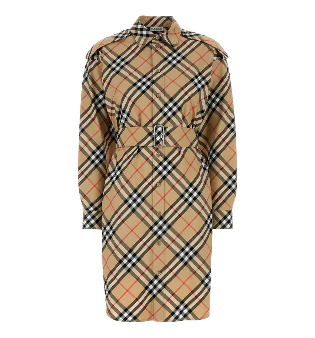 Vintage Check Cotton Shirt Dress
