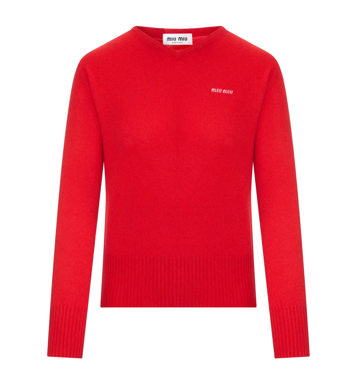 Cashmere V-neck Sweater With Logo