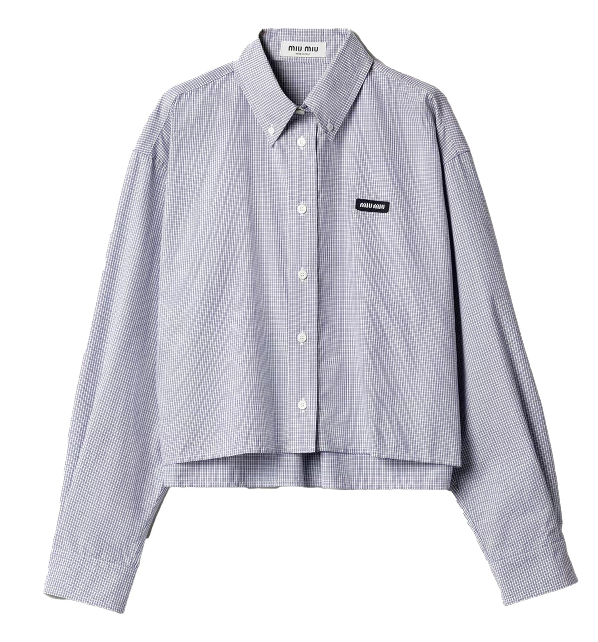 Check Motif Logo Cotton Shirt