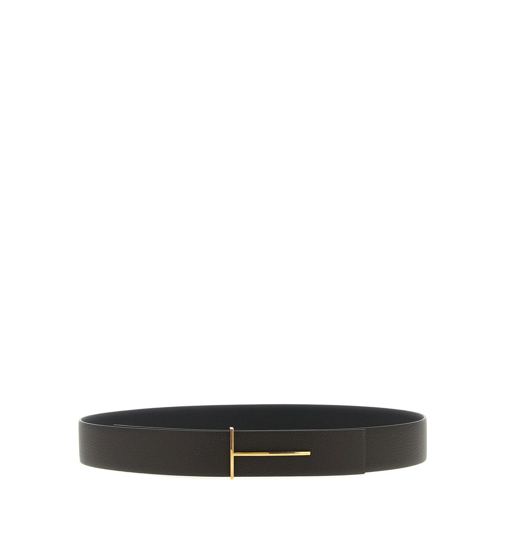 Grain Leather Slim T Reversible Belt