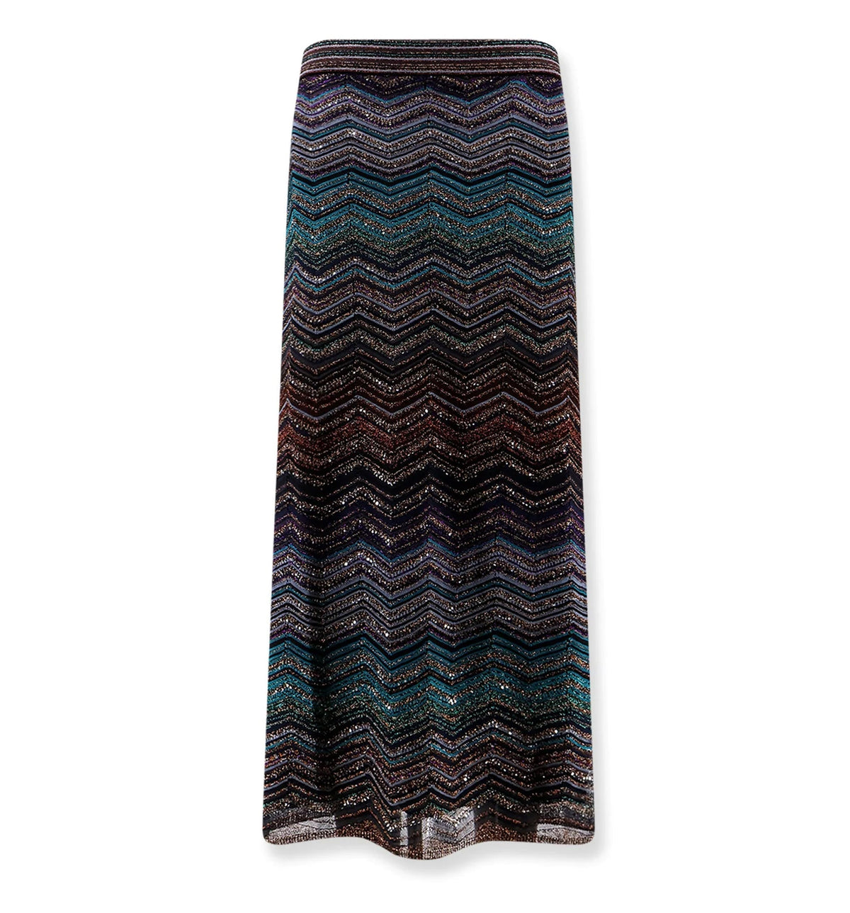Tube Viscose Chevron Lamé Long Skirt With Sequins