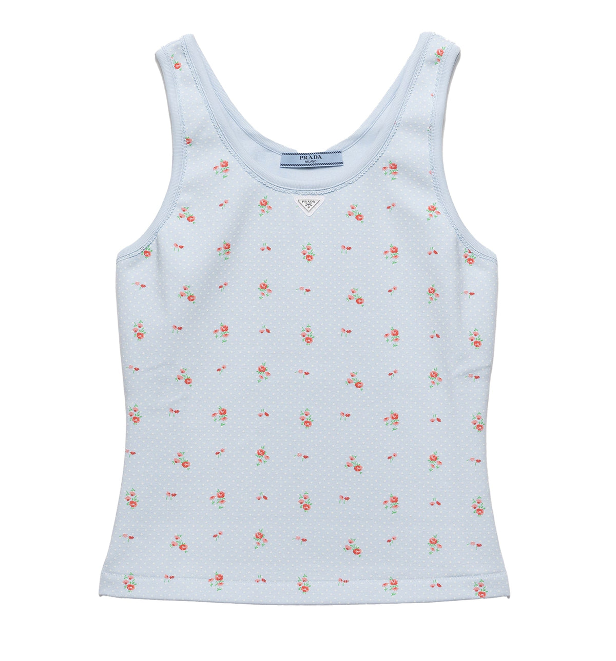Printed Stretch Cotton Tank Top