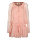 Mini Cape Dress In Silk Mousseline