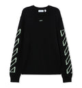 Diagonal Arrow Fuzzy Crewneck Sweater