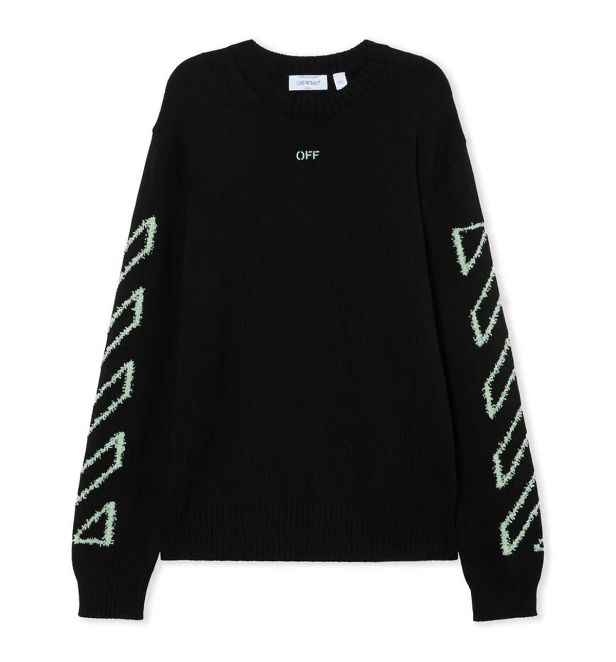 Diagonal Arrow Fuzzy Crewneck Sweater