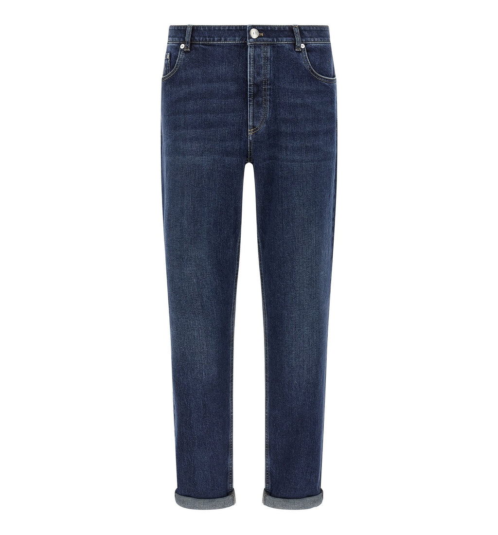 Logo Embroidery Stretch Jeans