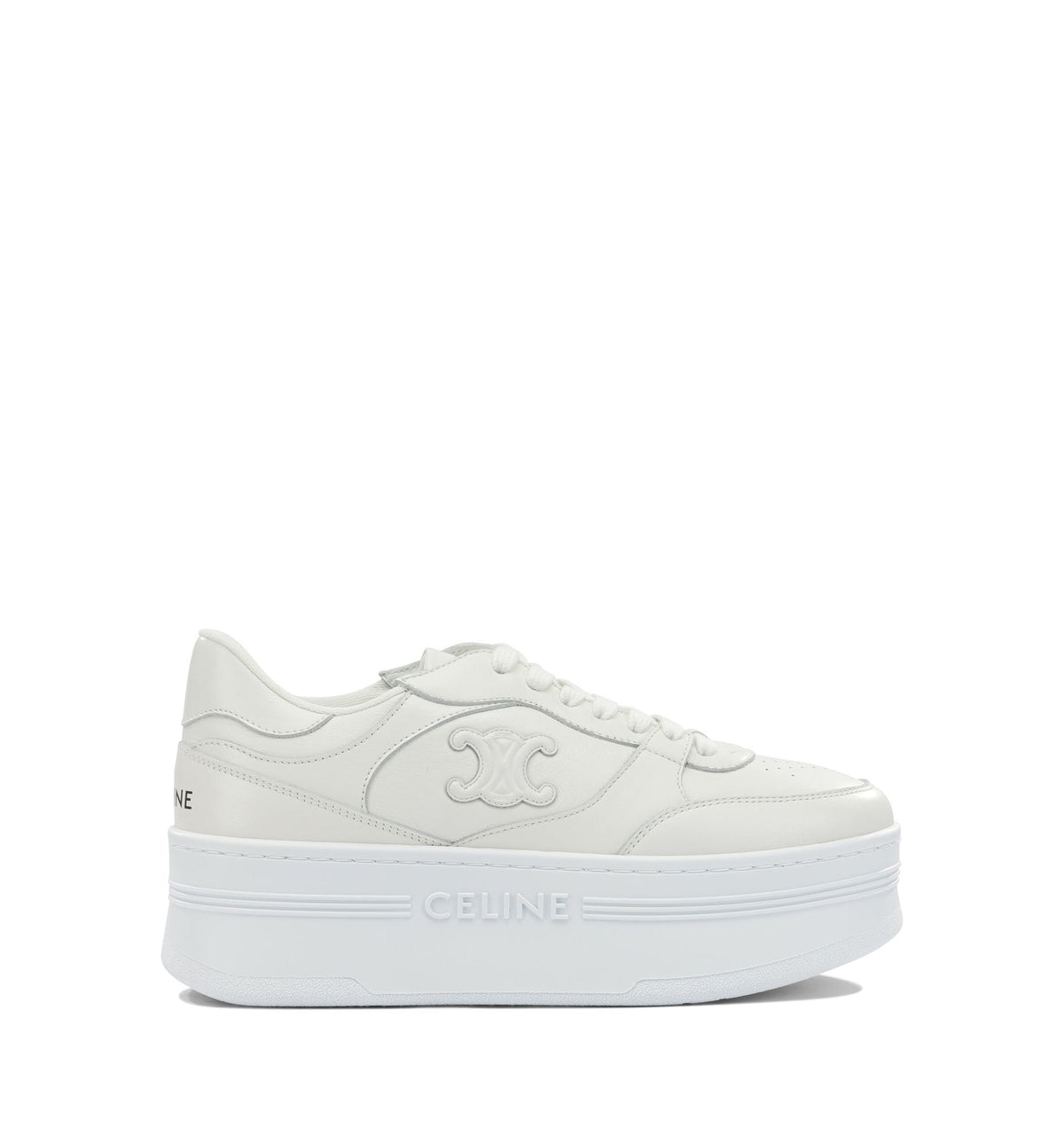 Block Wedge Sneaker With Triomphe Patch In Calfskin