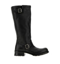 Leather boots with double buckle