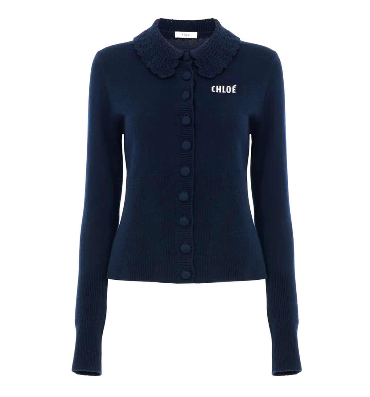 Fitted Logo Cardigan In A Wool Knit