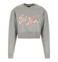 Cropped printed cotton sweatshirt
