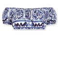 Majolica-Print Poplin Top