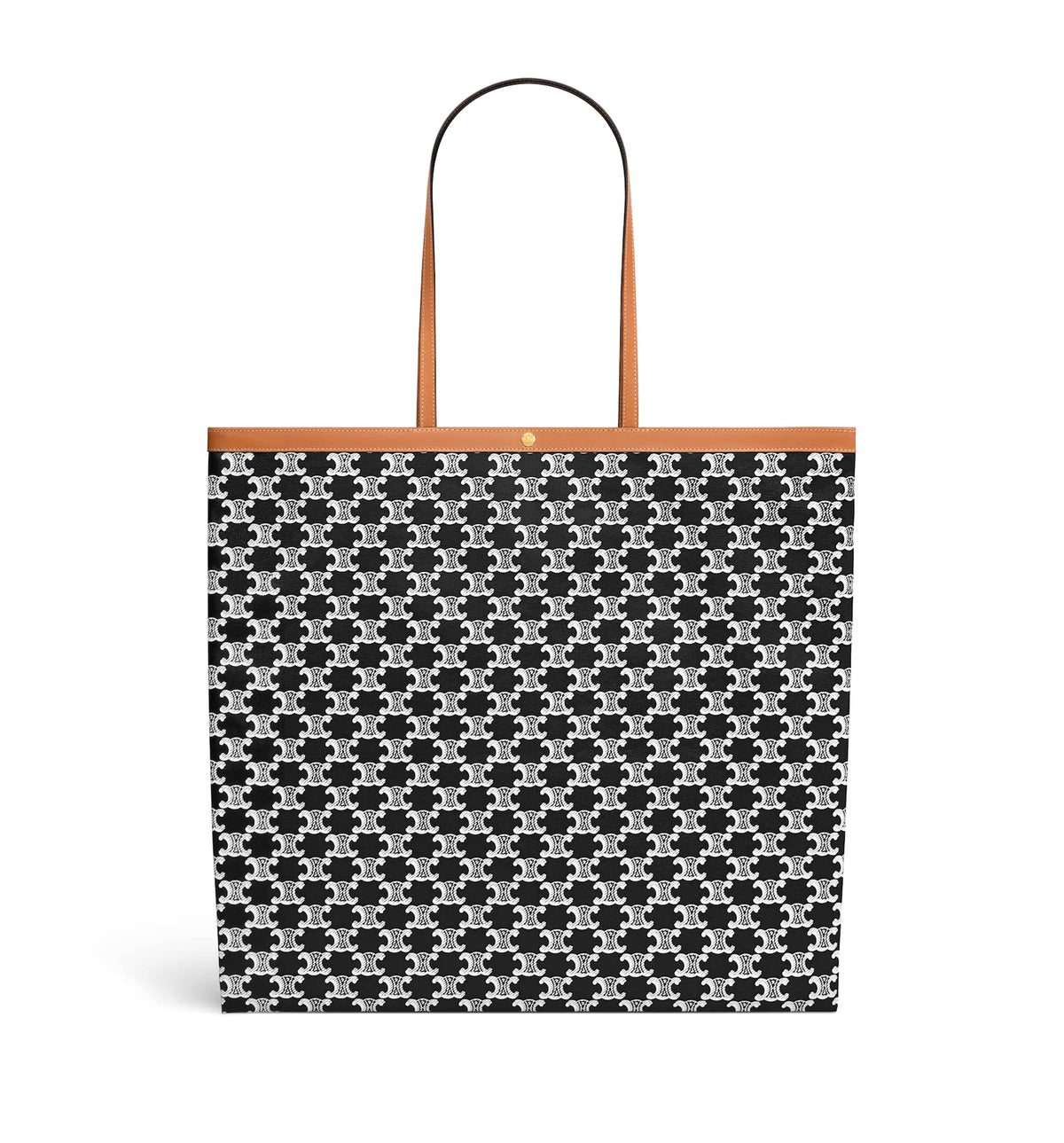 Large Flat Shopper In Triomphe Canvas And Natural Calfskin