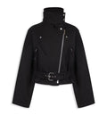 Layered Cotton Biker Jacket