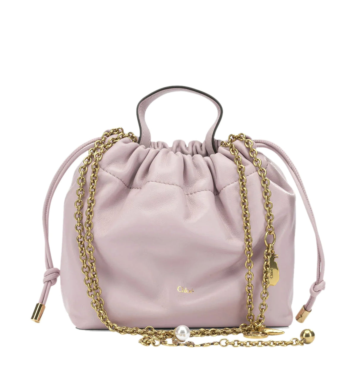 Mini Chloé Icons shoulder bag with chain in soft leather