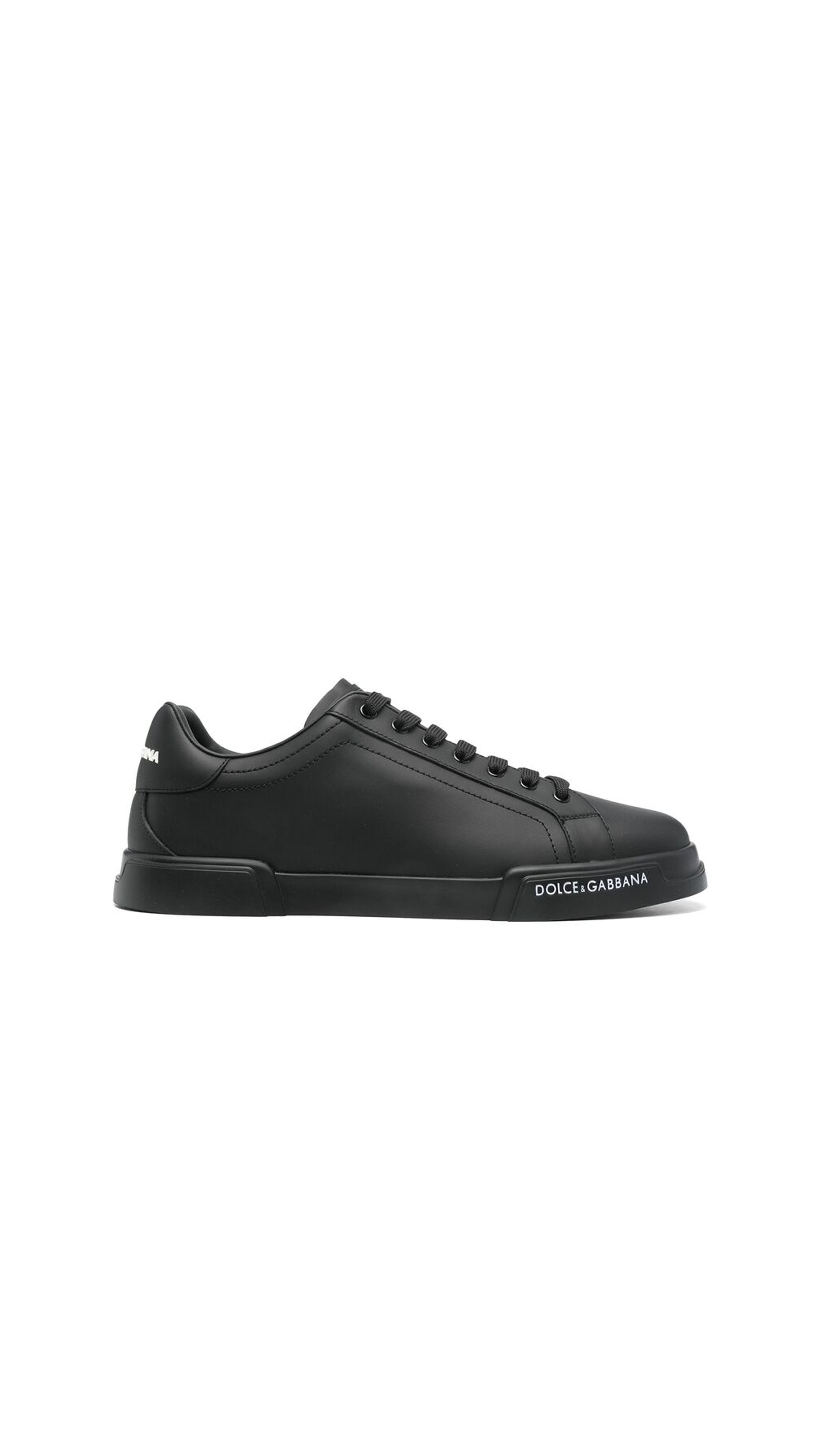Calfskin Nappa Portofino Sneakers - Black