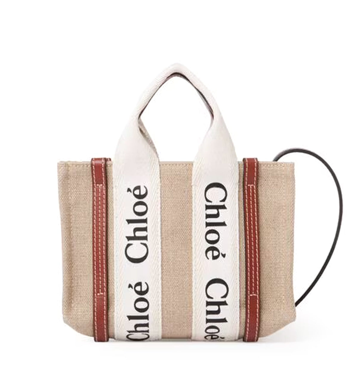 Mini Woody Tote Bag In Linen