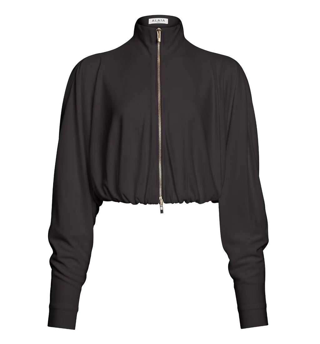 Draped Matte Jersey Jacket