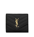 Cassandre Matelassé Multi-Folded Wallet In Grain De Poudre Leather