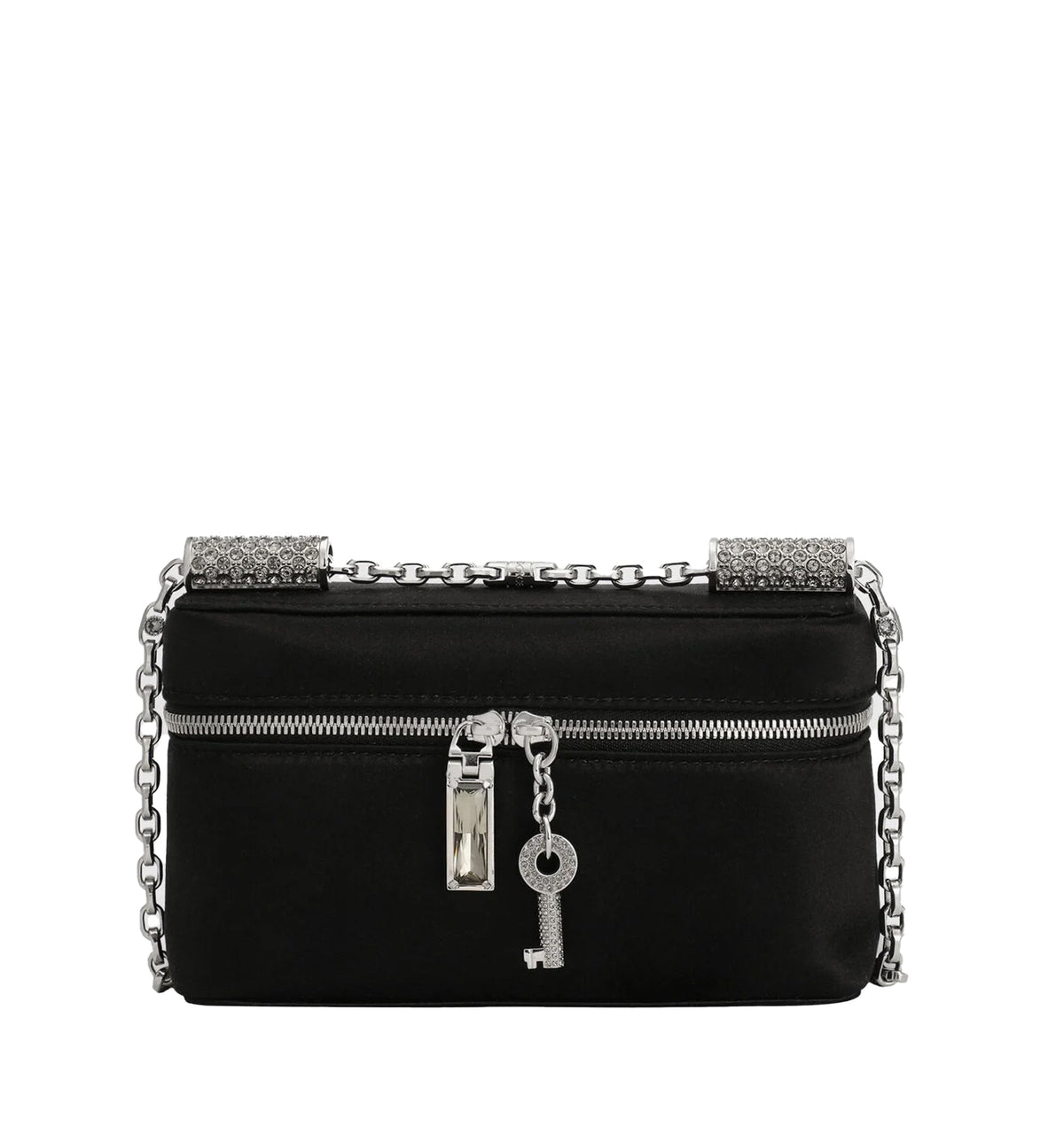 Sicily Medium Satin And Pavé Tubes Shoulder Bag