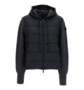 Wool cardigan with a padded hood