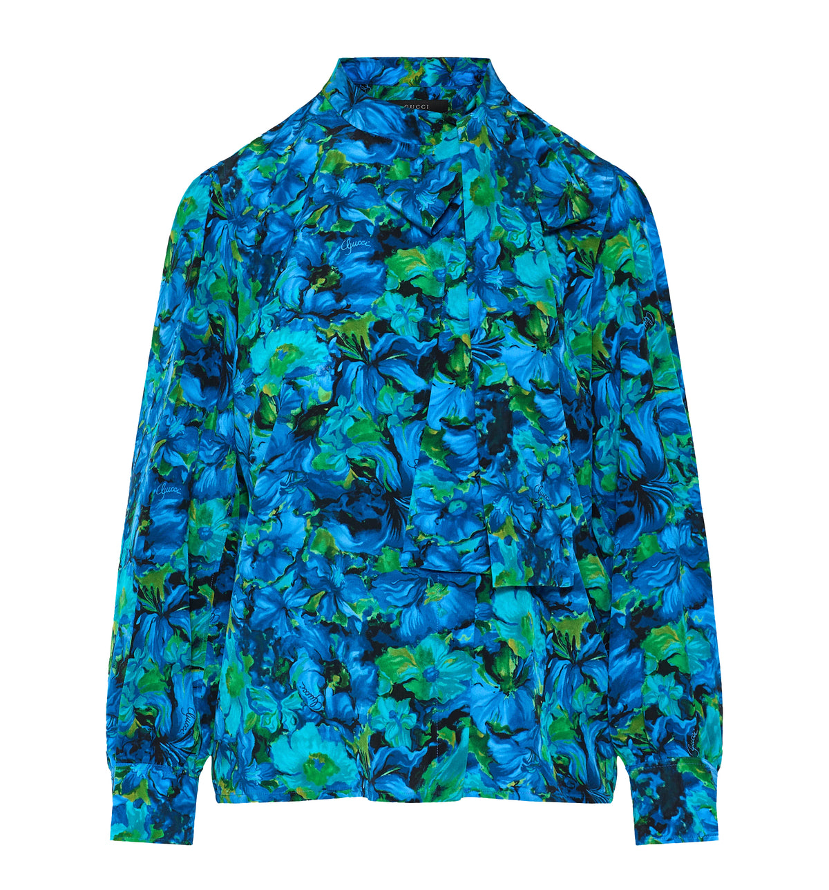 Printed silk crêpe de chine shirt