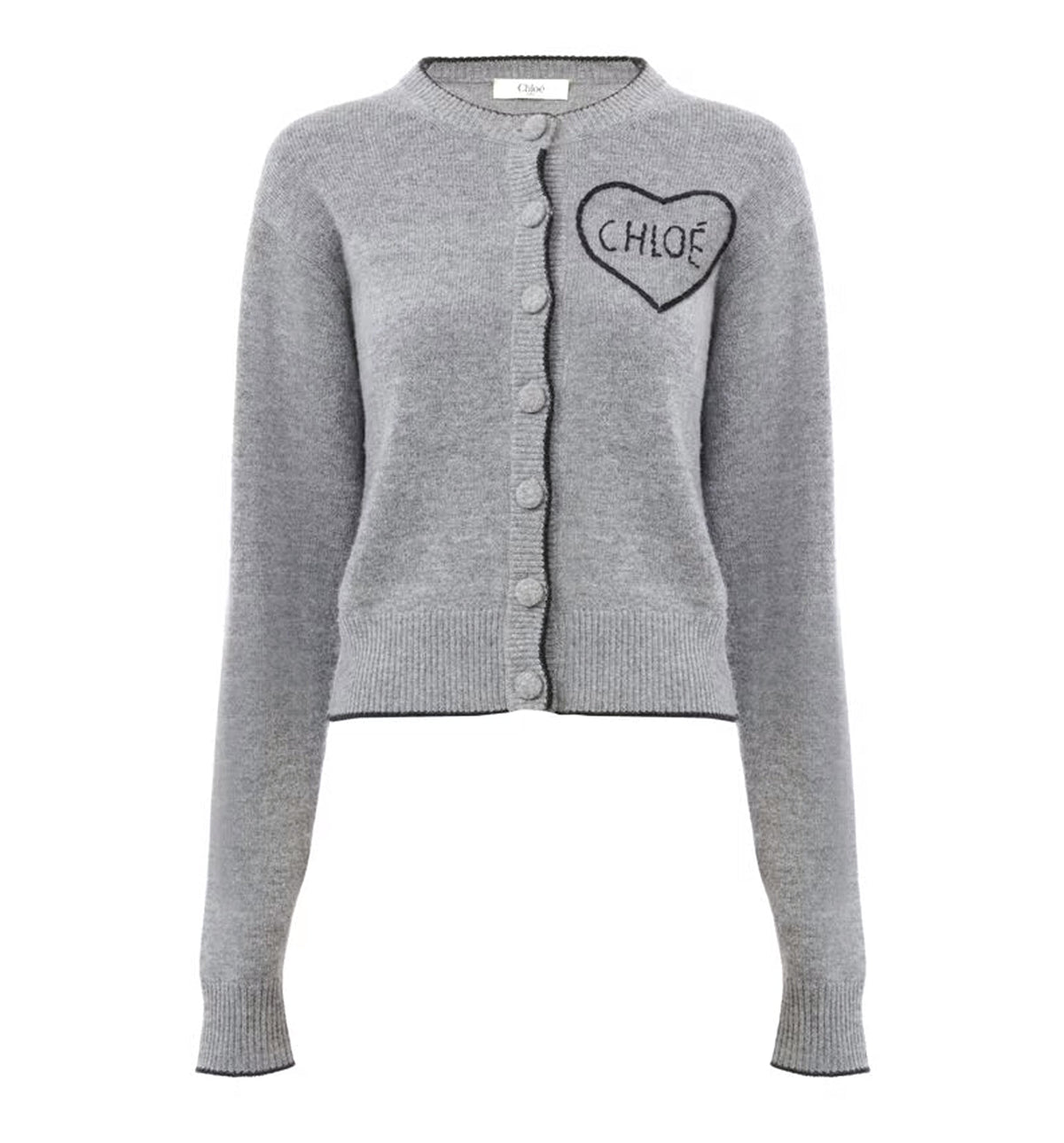 Fitted Logo Cardigan In Wool & Cashmere Knit