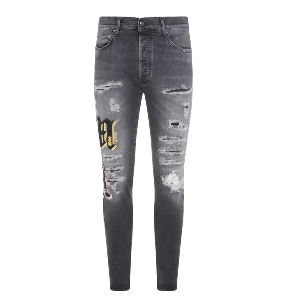 Ripped Patch Skinny Jeans