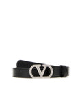 Leather Crystal VLogo Signature Belt
