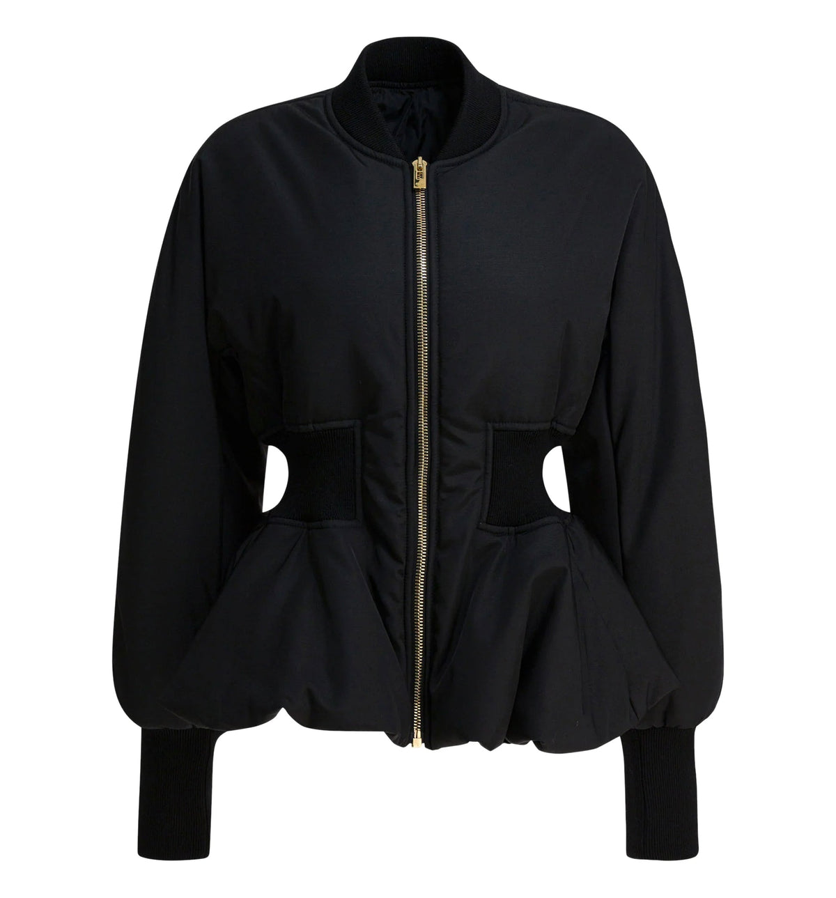 Nylon Peplum Bomber