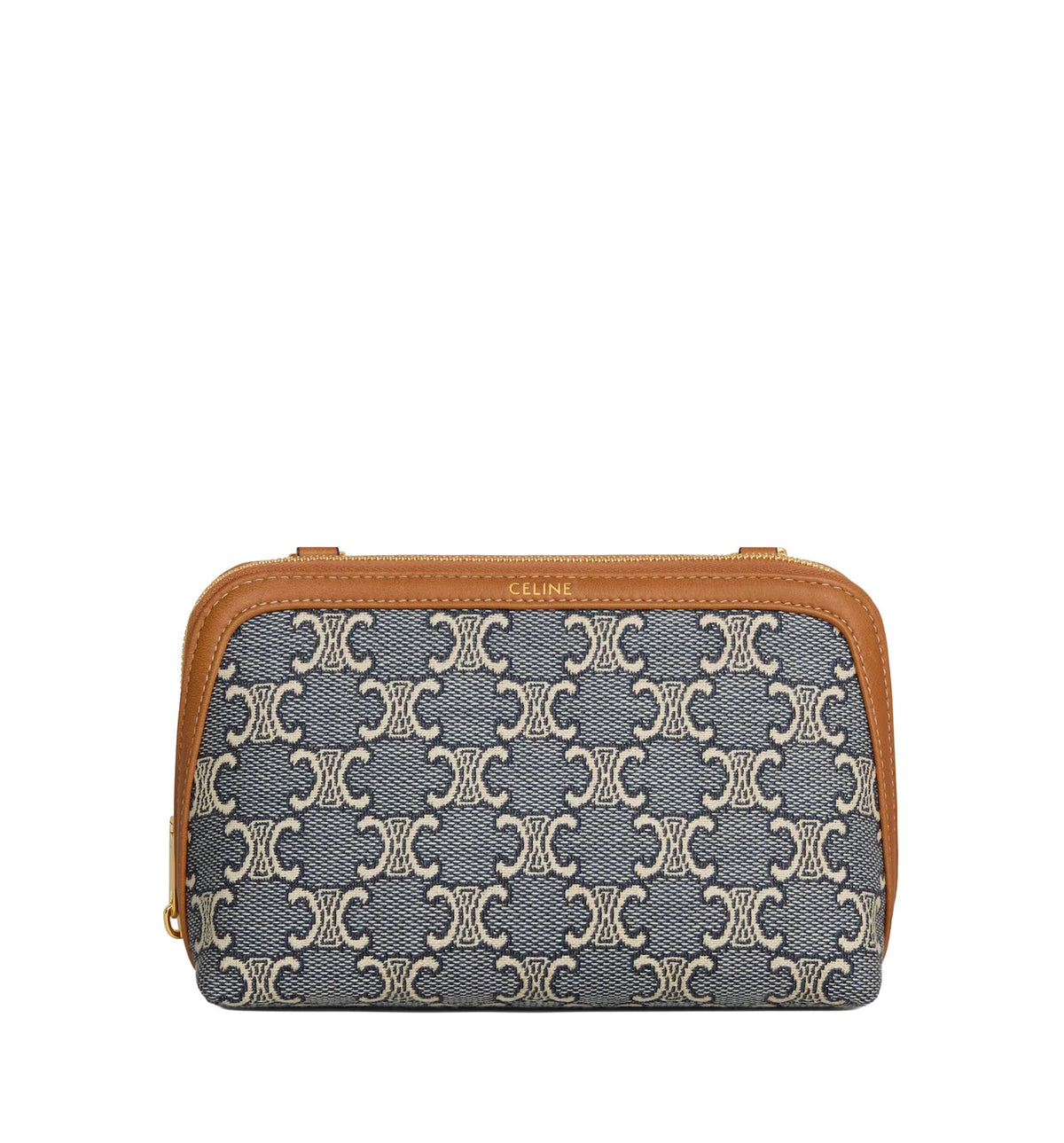 Clutch on Chain in Jacquard Triomphe All Over