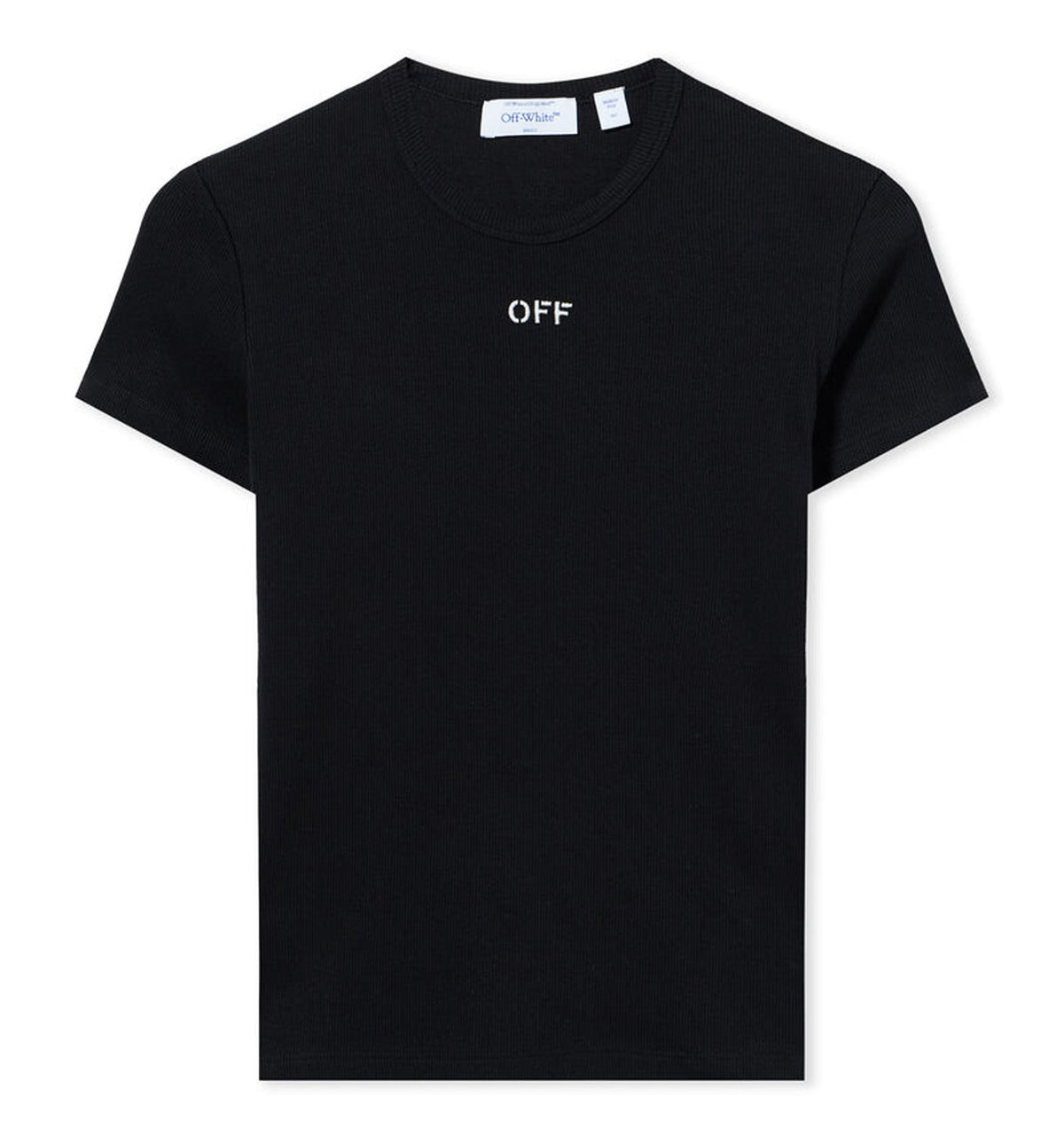 Off Stamp Ribbed Basic T-Shirt