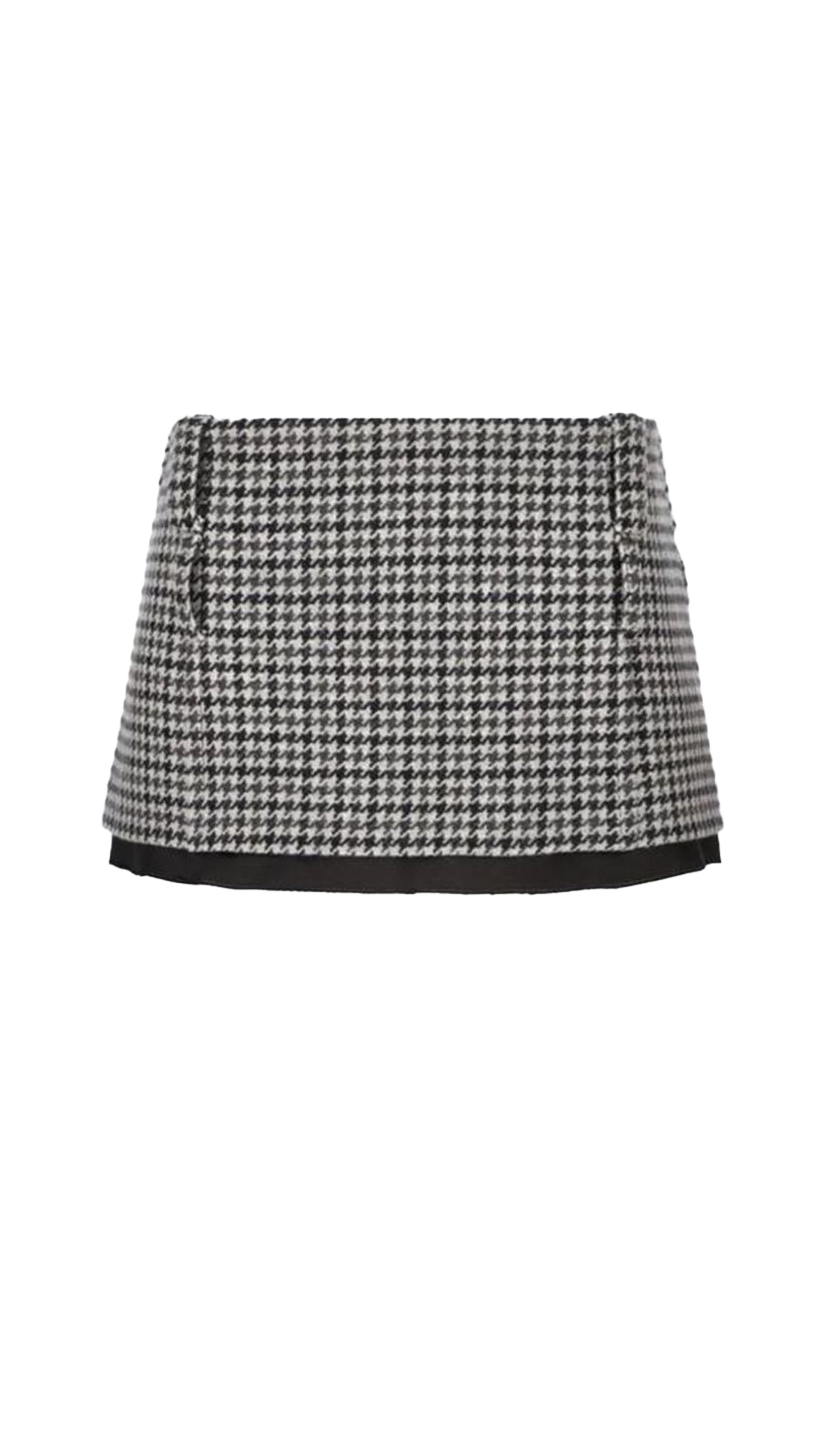 Houndstooth Mini Skirt - Grey