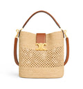 Medium Louise Bucket In Raffia And Calfskin