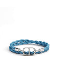 CD Icon Woven Leather Double Bracelet