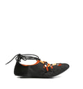 Fold Laced Flats In Nylon And Suede