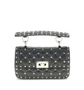 Rockstud Spike mini Top Handle Bag in nappa