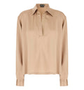 Peach-Feel Silk Satin Polo With Tonal Tf Embroidered Logo