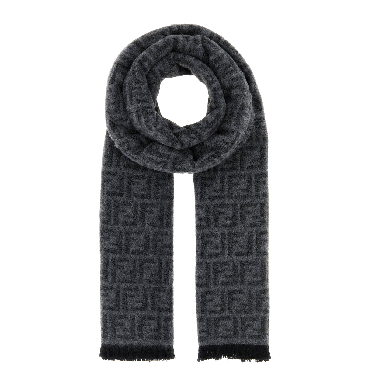 Embroidered wool scarf