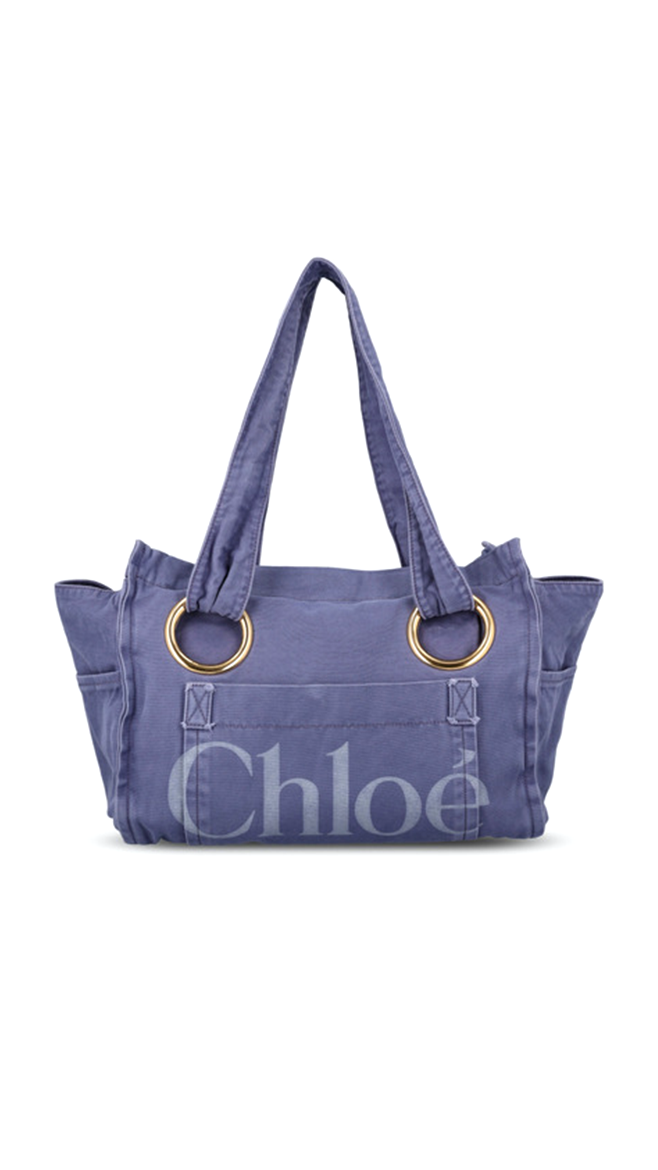 Chloé Plage Tote Bag in Cotton - Evening Blue