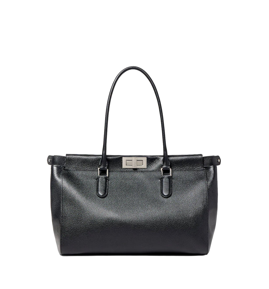 Peekaboo Tote Small Black Leather Bag