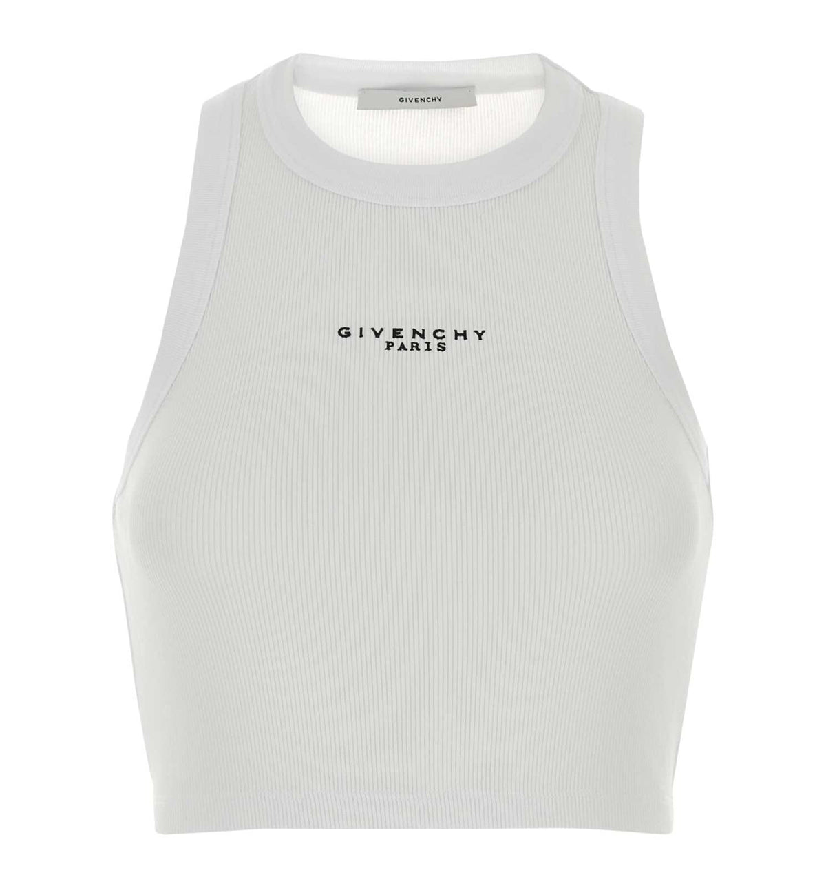Cropped Tank Top In Cotton With GIVENCHY Paris Print